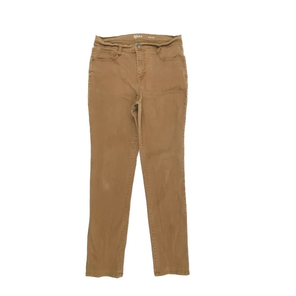 Style & Co Slim Leg Women's size 10 Brown Tan Beige Denim Jeans